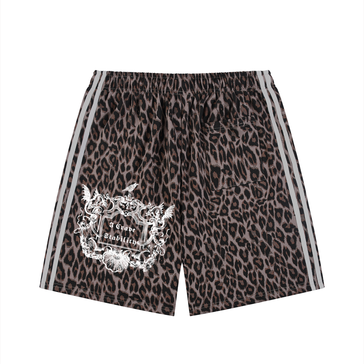 Unisex Heavyweight Leopard Drawstring Shorts