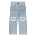 Unisex Vintage Wash Straight Leg Jeans