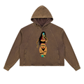 Vintage Washed Frayed-Hem Hoodie