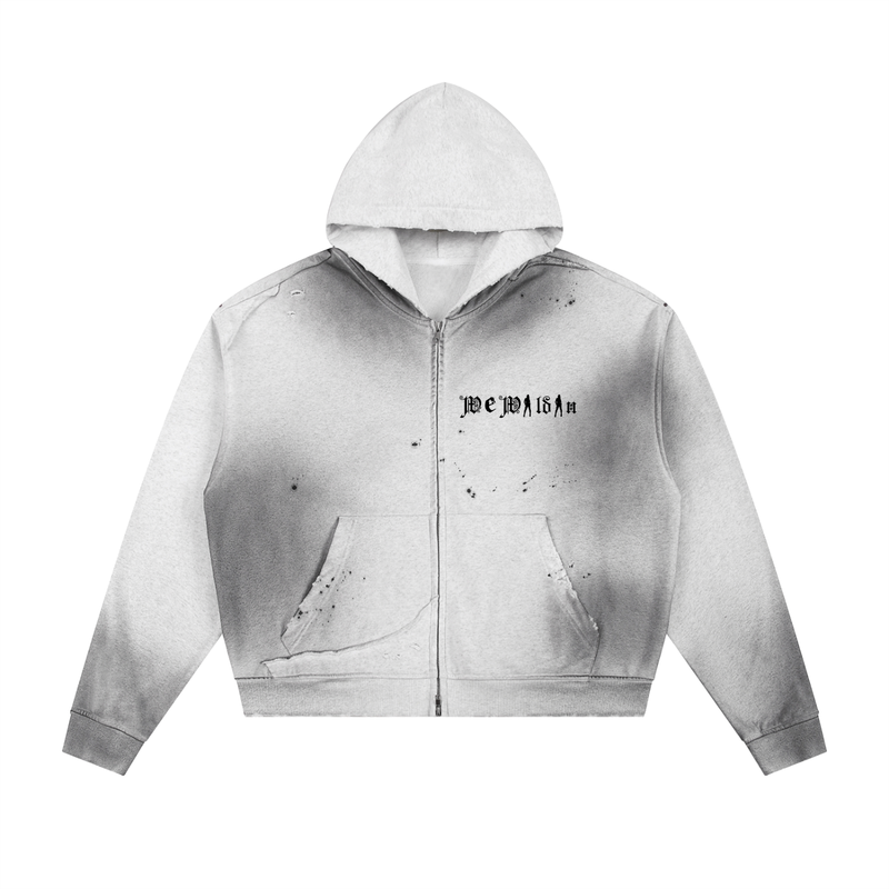 WE WILDIN Frayed Zip Hoodie