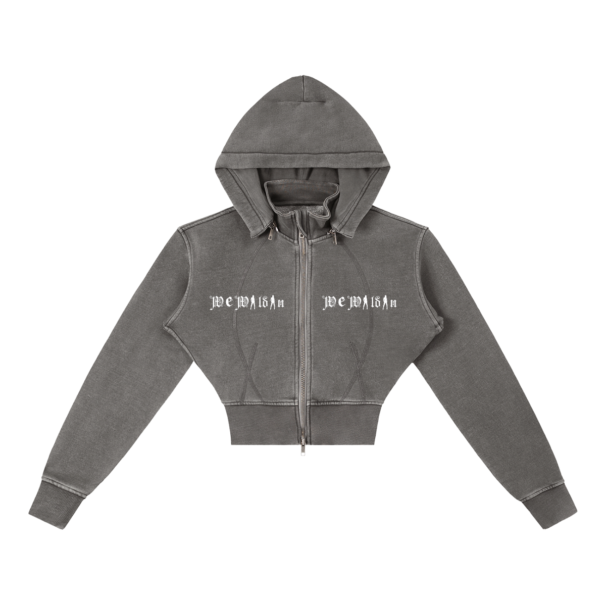 Vintage Washed Cropped Fleece Hoodie