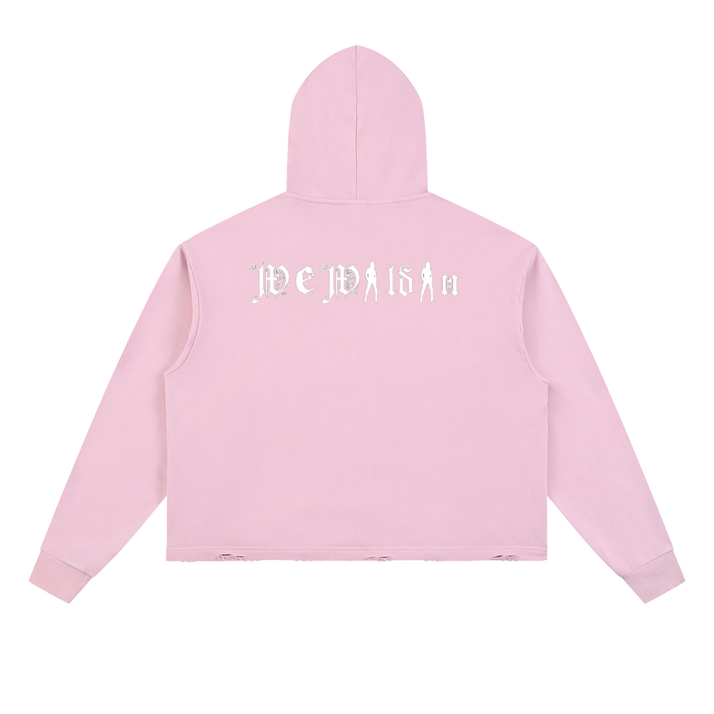 Vintage Washed Frayed-Hem Hoodie