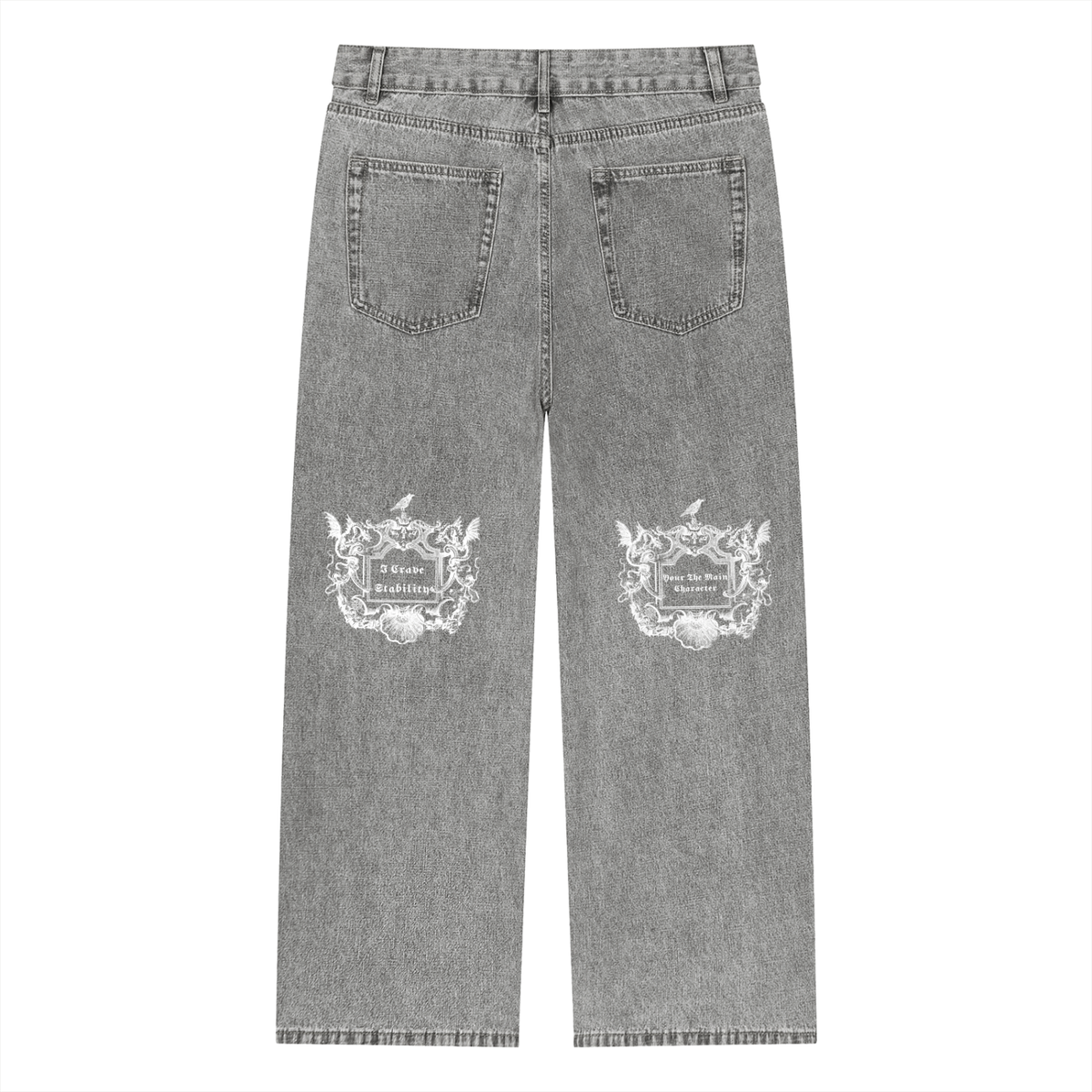 Unisex Vintage Wash Straight Leg Jeans