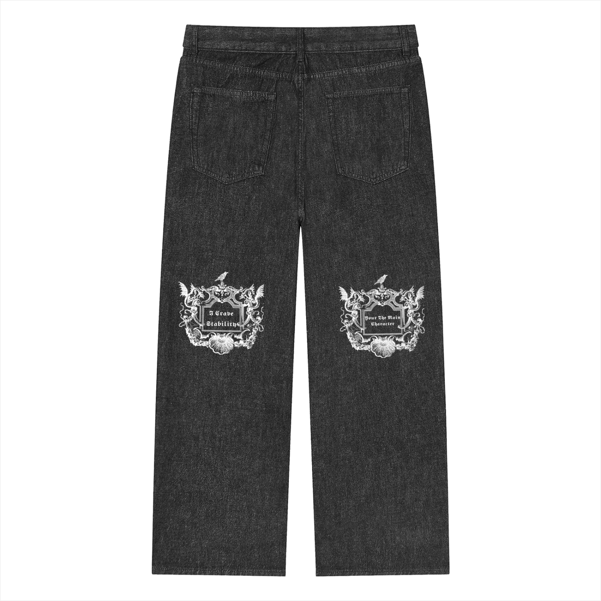 Unisex Vintage Wash Straight Leg Jeans