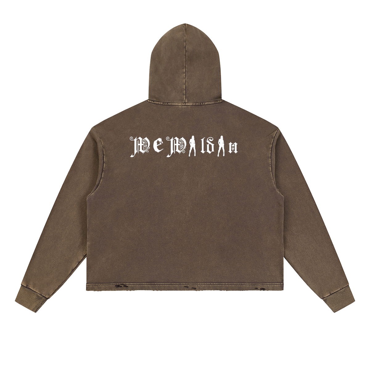 Vintage Washed Frayed-Hem Hoodie