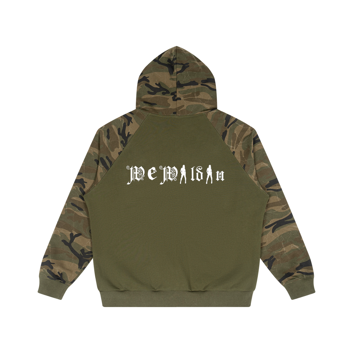 Unisex Camo-Splice Raglan Zip Hoodie