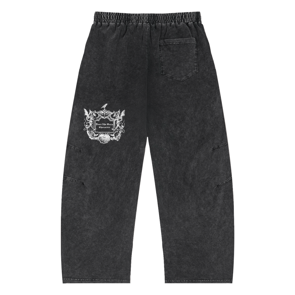 Snow Wash Drawstring Cotton Pants