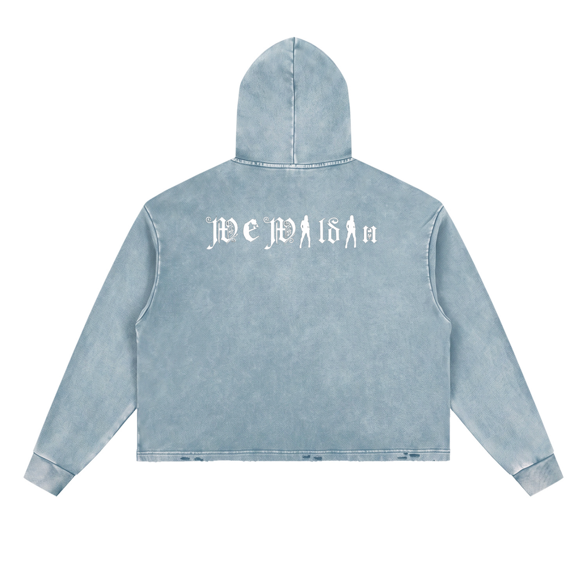 Vintage Washed Frayed-Hem Hoodie