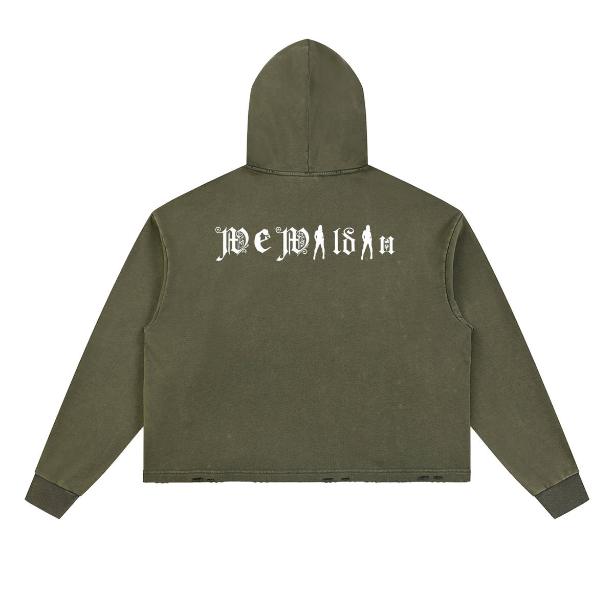 Vintage Washed Frayed-Hem Hoodie