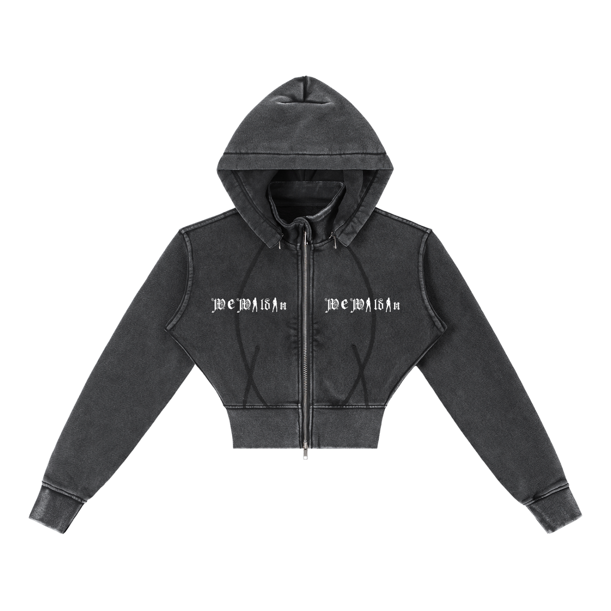 Vintage Washed Cropped Fleece Hoodie