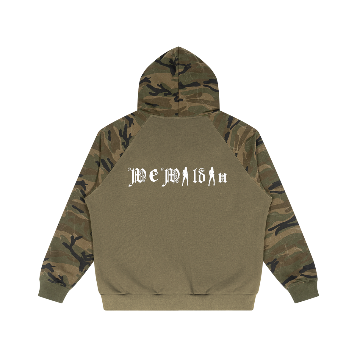 Unisex Camo-Splice Raglan Zip Hoodie