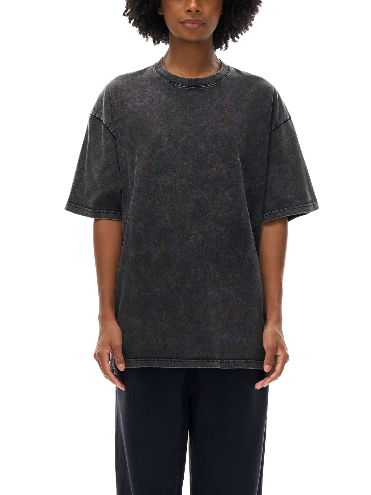 WE WILDIN Snow Washed Tee — Black